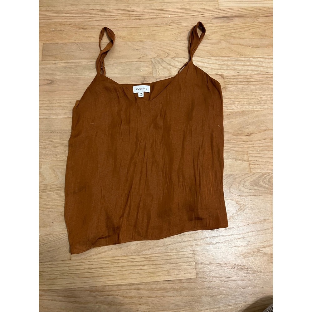 Evereve‎ Rust Orange V Neck Spaghetti Strap Camisole Tank Top Medium